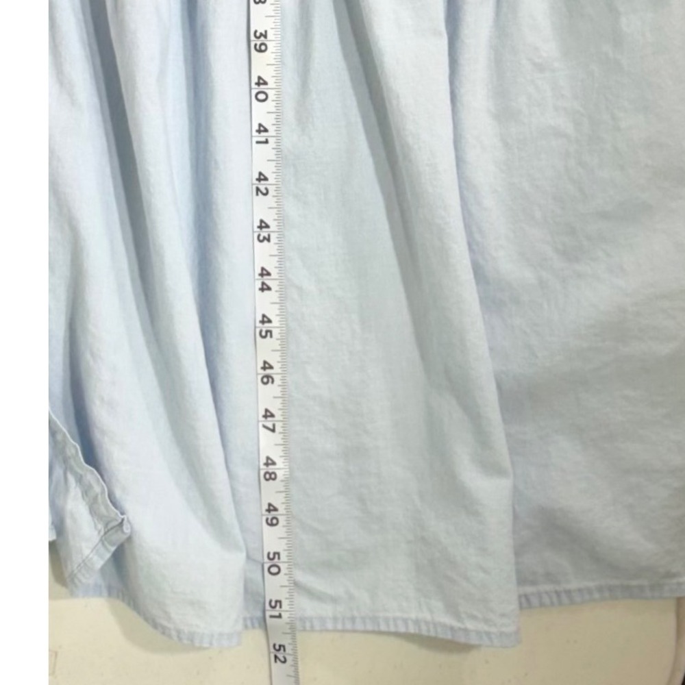 Levis Maxi Dress XXL Light Blue Cotton Chambray Button Front Tiered Boho Prairie - Picture 4 of 9